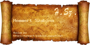 Hemmert Szabina névjegykártya